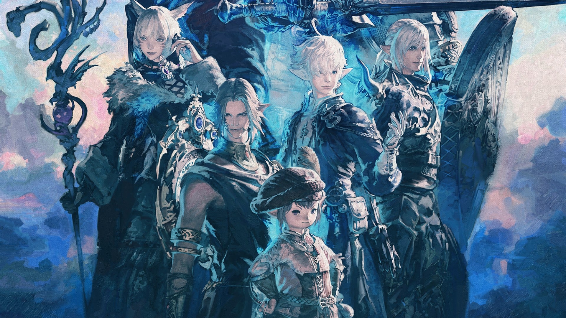 A Nintendo Switch 2 being shown alongside Final Fantasy XIV during a live presentation.