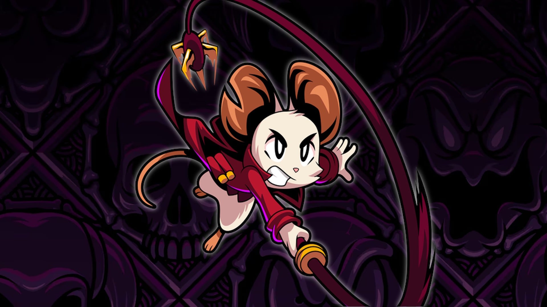 Pixel-art scene from Mina the Hollower featuring the mouse hero in a retro-style adventure setting.