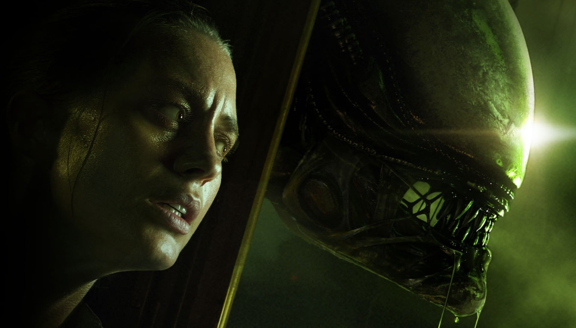 A retro Sega-style image representing classic Alien video games
