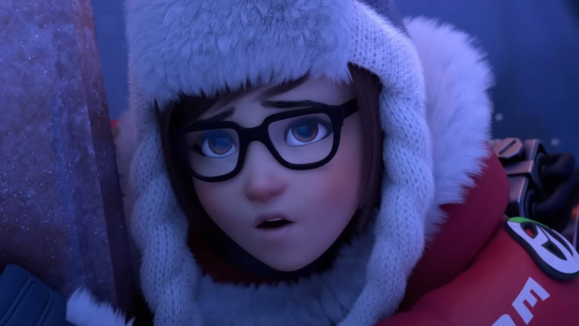 Overwatch hero Mei looks concerned in official Rise and Shine animated short.